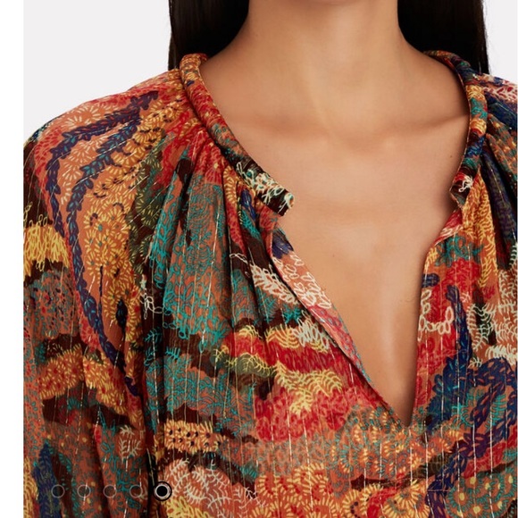 A.L.C silk top perfect for fall sz 4 - Picture 4 of 6